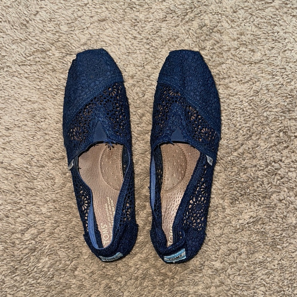 Toms Deep Blue Flats Slip-On